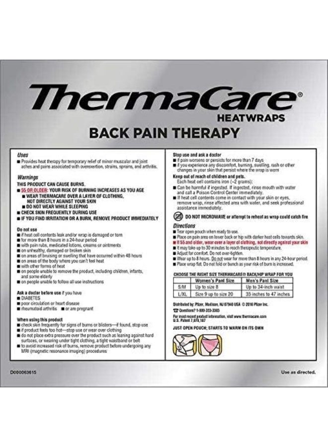 Thermacare Heatwraps Lower Back & Hip, L-XL- SPECIAL LIMITED PACK OF 9 Count - Image 2